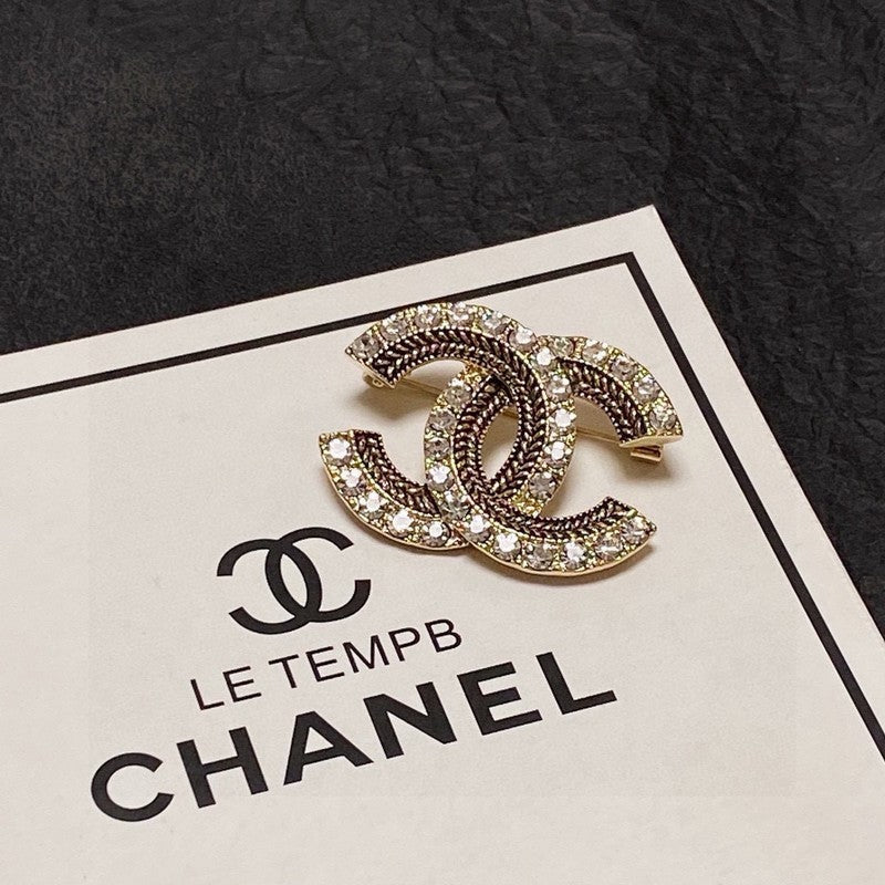 18K  Chanel Diamond Gold Brooch